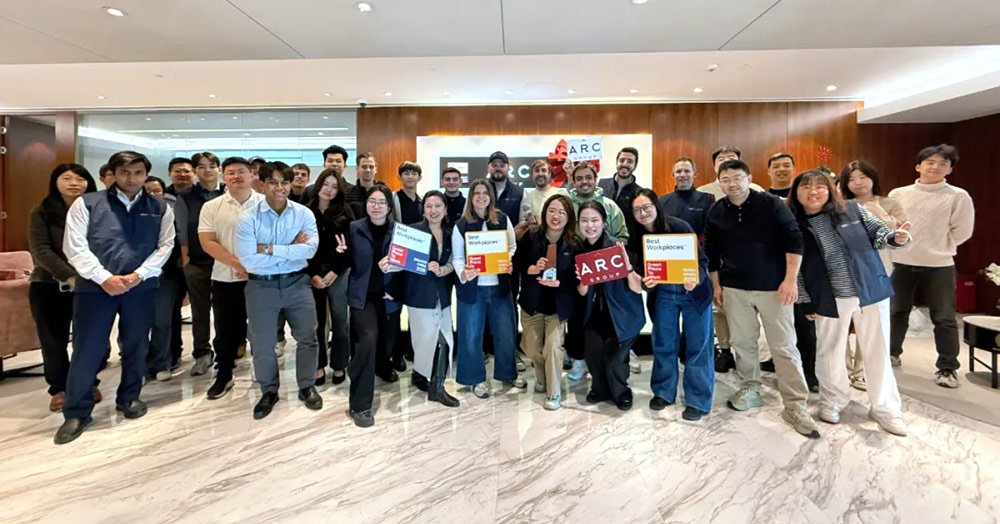 The ARC Group team celebrates the company being honored as One of the Best Workplaces™ in Greater China 2025